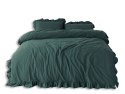 Pościel bawełniana DARK GREEN/160x200(P) STONEWASHED Limasso