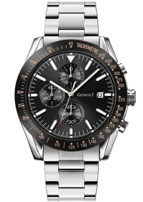 Zegarek Męski Giewont PrimeChrono GW8620-1 Chronograf Silver/Black Zegarek Męski Giewont PrimeChrono GW8620-1 Chronograf Silver/Black