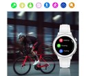 Smartwatch Damski Rubicon RNCE92-1 Srebrny-Ceramiczna Bransoleta + Biały Silikonowy Pasek