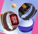 Smartwatch Rubicon RNCF03-1 Czarny+ Niebiesko-Pomarańczowy Pasek Parciany