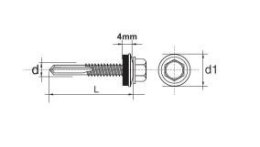 WKRĘT SAMOWIERTNY IMPAX Z EPDM #12MM RAL8017 5.5*32MM