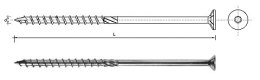 WKRĘT DO DREWNA Z ŁBEM STOŻKOWYM NA TORX 6*80MM T30