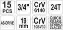ZESTAW NARZĘDZIOWY 3/4' 15CZ.