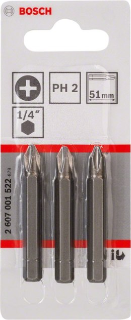 BIT, GROT, KOŃCÓWKA PH2 51MM EH 3PCS