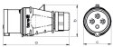 WTYKA IZOLACYJNA PRZENOŚNA 16A 400V 3P+N+Z IP44