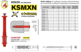 KOŁEK SZYBKI MONTAŻ Z KOŁNIERZEM KSMXN 8*80MM