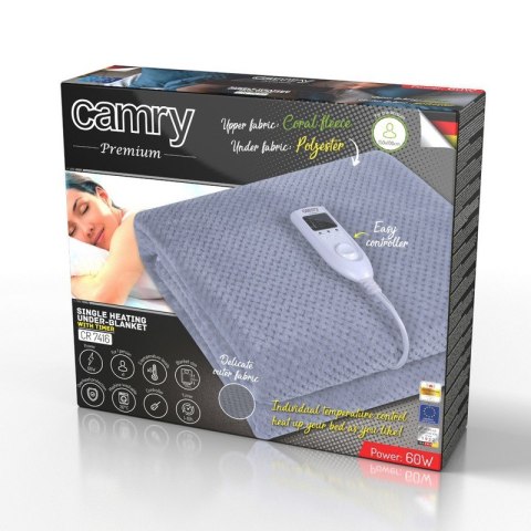 KOC ELEKTRYCZNY 60W 150*100CM Z CZASOMIERZEM SZARY CR 7416 KOC ELEKTRYCZNY 60W 150*100CM Z CZASOMIERZEM SZARY CR 7416