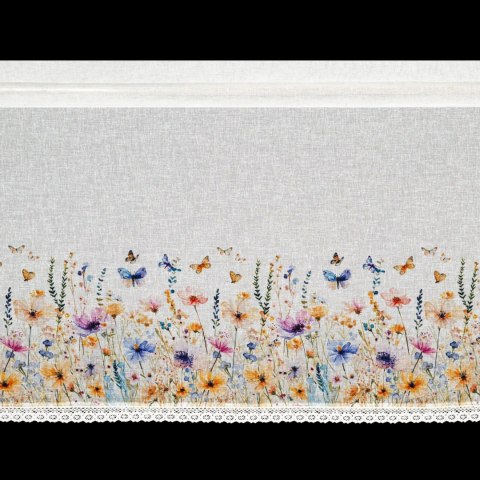 FIRANA GOTOWA ROZALIE NA TAŚMIE 150 X 60 CM BIAŁY EUROFIRANY FIRANA GOTOWA ROZALIE NA TAŚMIE 150 X 60 CM BIAŁY EUROFIRANY