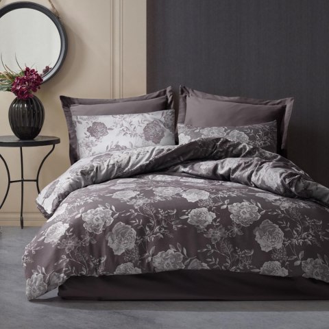 Pościel bawełniana FLORY ANTHRACITE/160x200 COTTONLOVE JACQUARD Darymex