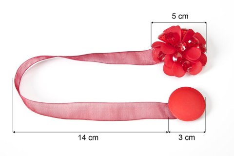 UPINACZ DEKORACYJNY Z MAGNESEM CZERWONY EUROFIRANY
