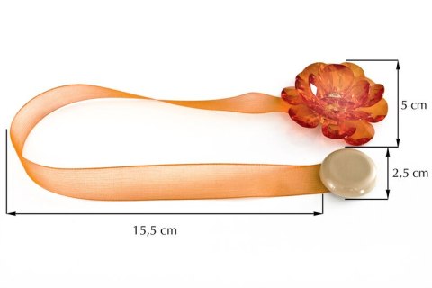 UPINACZ DEKORACYJNY Z MAGNESEM 15.5 CM POMARAŃCZOWY EUROFIRANY