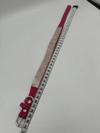 Luksusowa Obroża z Cyrkoniami NEON RÓŻ | Styl Glamour | Dla Pieska/Kota